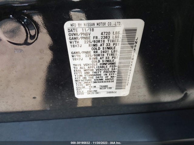 Nissan ROGUE SV 2019 JN8AT2MVXKW384936 Image 9