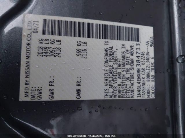 1N4BL4EWXMN384713 Nissan Altima Sl Intelligent Awd