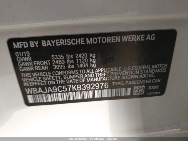 WBAJA9C57KB392976 BMW 530e Iperformance