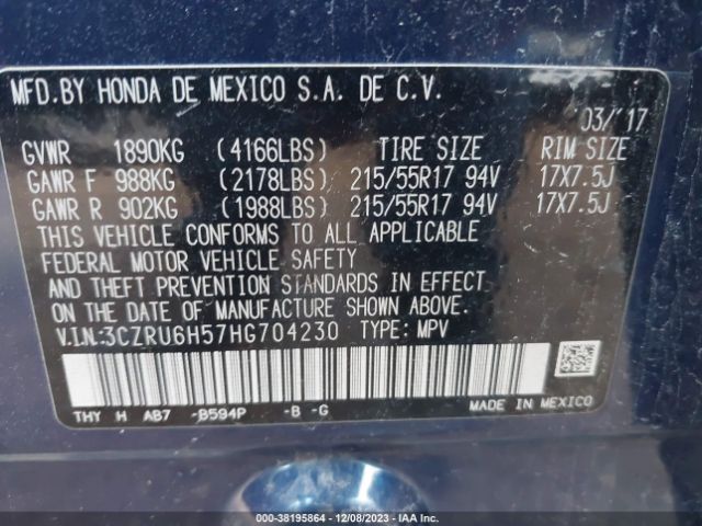 3CZRU6H57HG704230 Honda HR-V EX