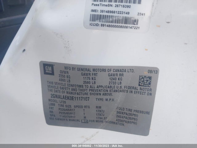 Chevrolet EQUINOX LS 2014 2GNALAEK0E1117107 Image 9