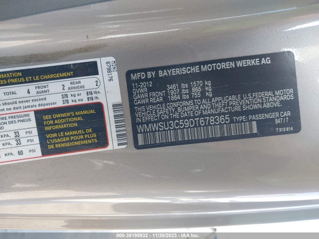 2013 MINI HARDTOP WMWSU3C59DT678365 Photo 8
