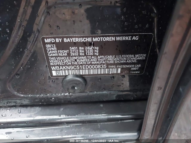 BMW 550i 2014 WBAKN9C51ED000835 Image 9