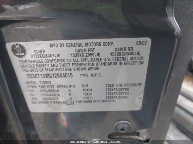 2007 SAAB 9-7X 5S3ET13M972804615 Photo 8