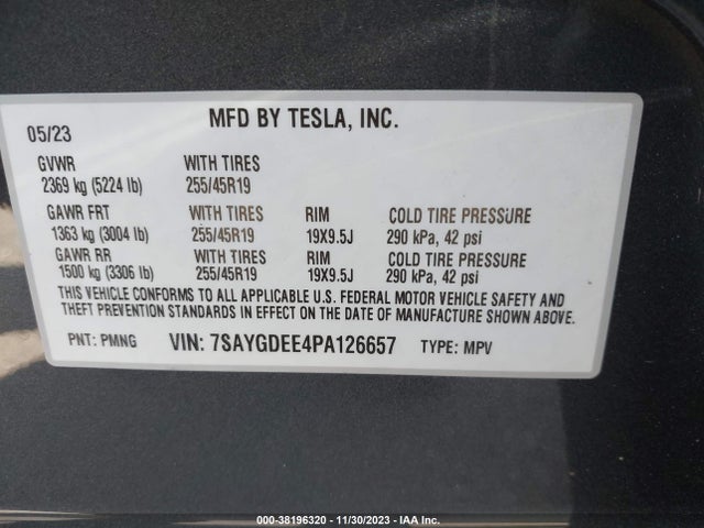 2023 TESLA MODEL Y 7SAYGDEE4PA126657 Photo 8