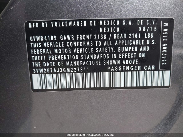 Volkswagen Jetta 2016 3VW267AJ3GM227811 Image 21