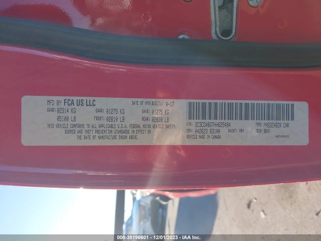 Dodge Charger Se Rwd 2017 2C3CDXBG7HH625494 Image 9
