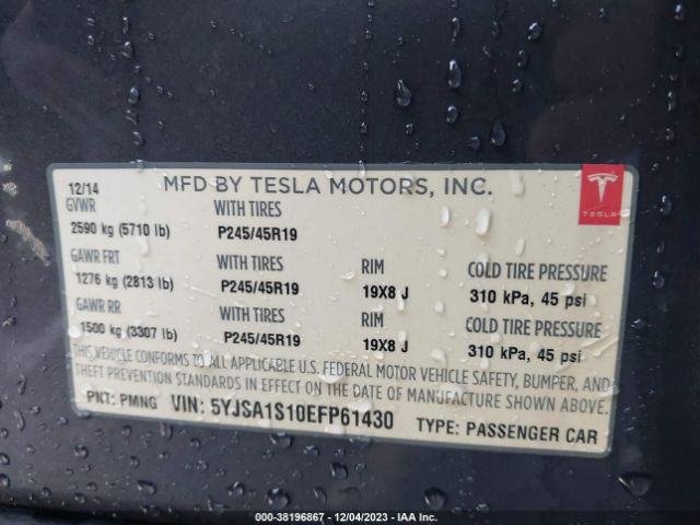 2014 TESLA MODEL S 5YJSA1S10EFP61430 Photo 8