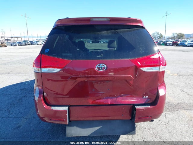 2012 TOYOTA SIENNA LE V6 8 PASSENGER VIN: 5TDKK3DC1CS206535