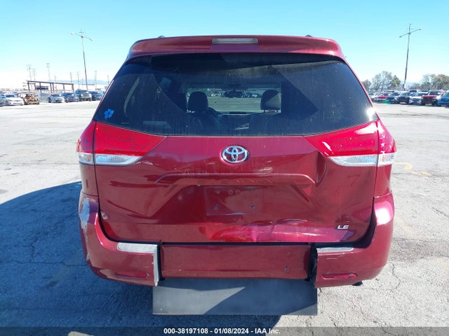 2012 TOYOTA SIENNA LE V6 8 PASSENGER VIN: 5TDKK3DC1CS206535