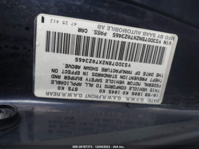 1999 SAAB 9-3 YS3DD78N2X7023465 Photo 8