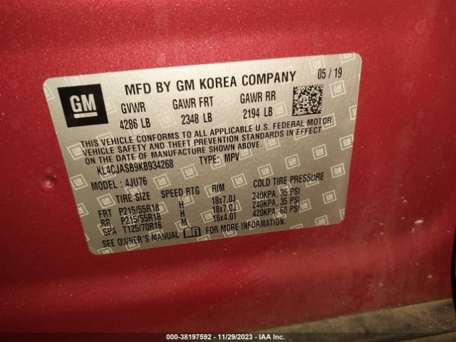 2019 BUICK ENCORE KL4CJASB9KB934268 Photo 8