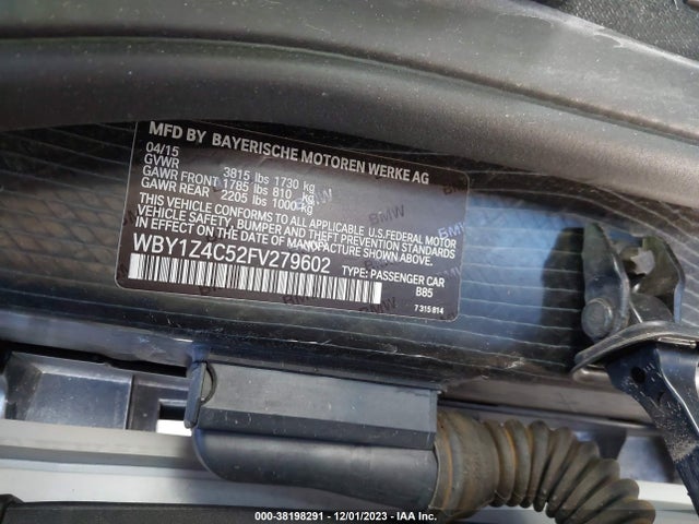 BMW I3 Base W/range Extender 2015 WBY1Z4C52FV279602 Image 9