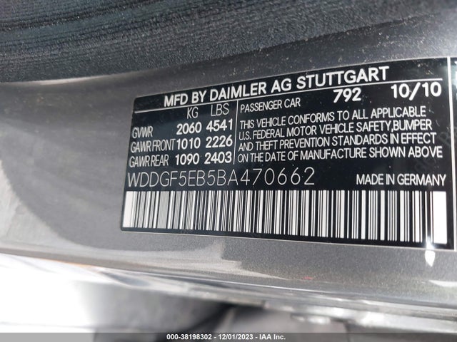 Продаж на аукціоні авто 2011 Mercedes-benz C 300 Sport/luxury, vin: WDDGF5EB5BA470662, номер лоту: 38198302