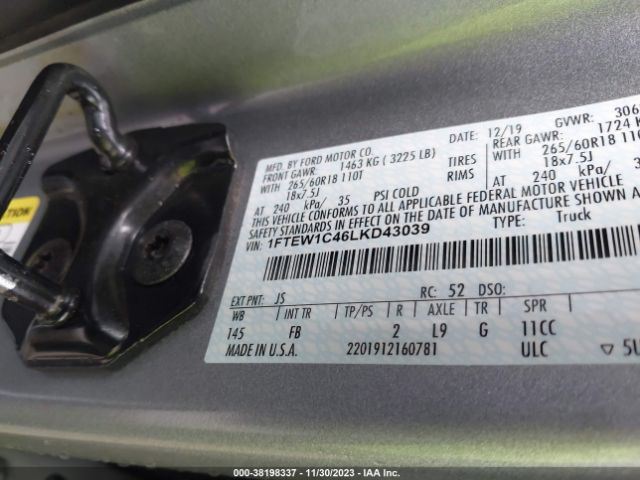1FTEW1C46LKD43039 Ford F-150 Xlt