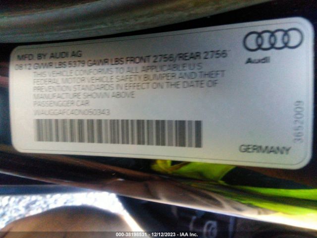 2013 AUDI A6 WAUGGAFC4DN050343 Photo 8