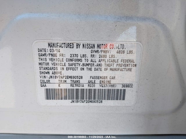 Infiniti Q50 Premium 2014 JN1BV7AP2EM690528 Image 9