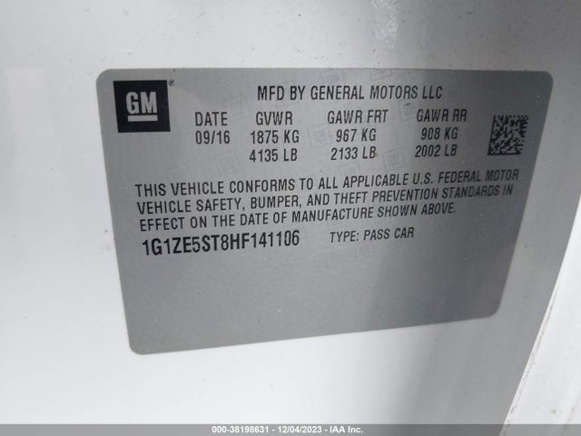 Chevrolet MALIBU 1LT 2017 1G1ZE5ST8HF141106 Image 9