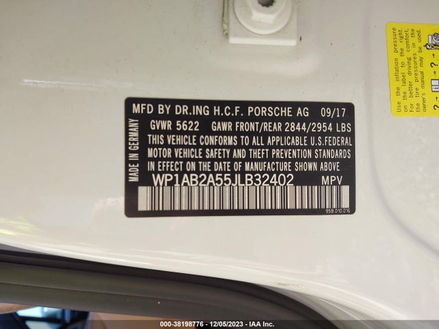 2018 PORSCHE MACAN WP1AB2A55JLB32402 Photo 8