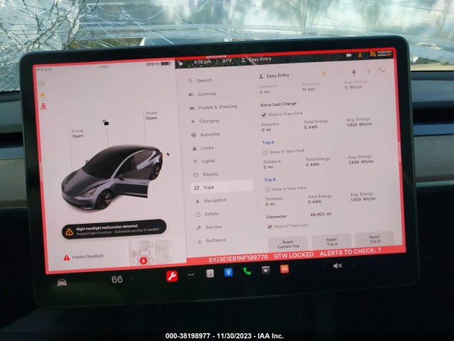 2022 TESLA MODEL 3 LONG RANGE DUAL MOTOR ALL-WHEEL DRIVE VIN: 5YJ3E1EB1NF199776