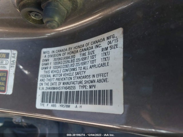 Honda CR-V EX 2015 2HKRM4H51FH649255 Image 9