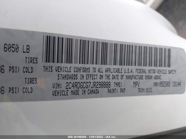Dodge Grand Caravan Sxt 2018 2C4RDGCG7JR298888 Image 9