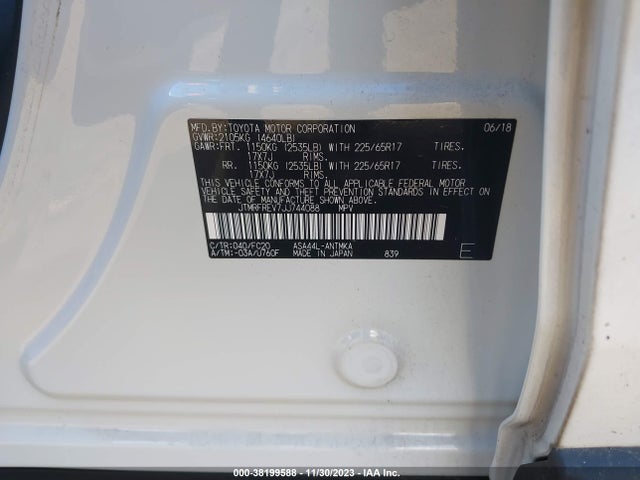 2018 TOYOTA RAV4 XLE VIN: JTMRFREV7JJ744088