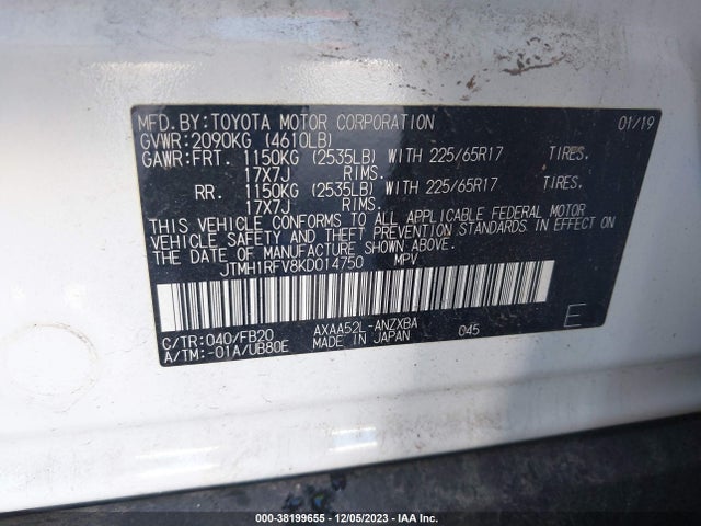 Toyota RAV4 LE 2019 JTMH1RFV8KD014750 Image 9