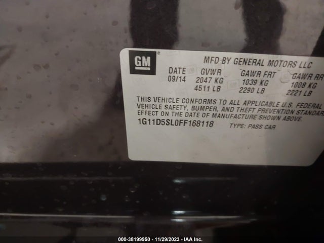 Chevrolet MALIBU 2LT 2015 1G11D5SL0FF168118 Image 9