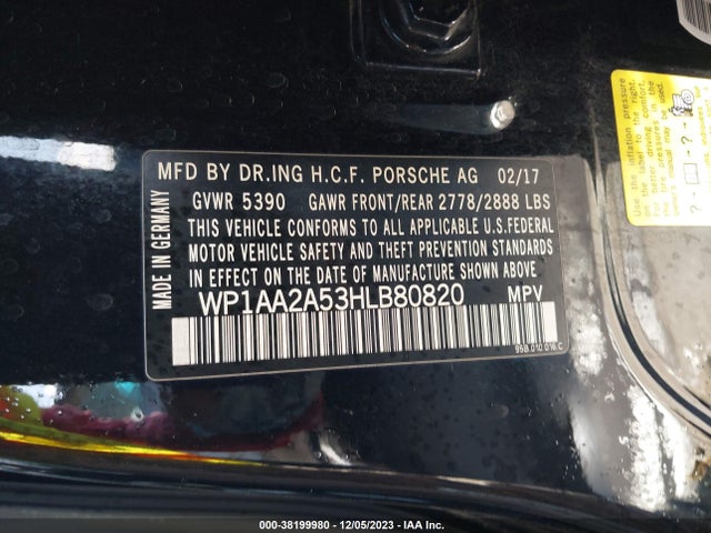 2017 PORSCHE MACAN WP1AA2A53HLB80820 Photo 8