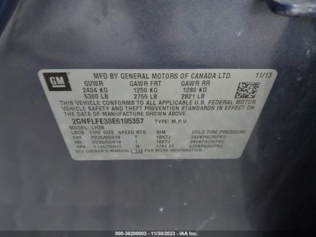 2GNFLFE38E6195357 Chevrolet EQUINOX 1LT