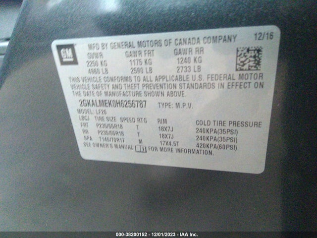 GMC Terrain Sle-1 2017 2GKALMEK0H6256787 Image 9