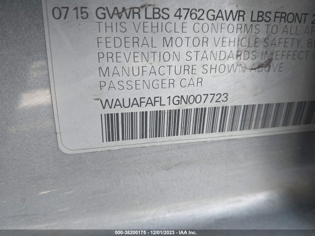 WAUAFAFL1GN007723 Audi A4 2.0t Premium