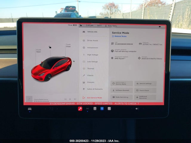 5YJ3E1EB3NF295649 Tesla Model 3 Long Range Dual Motor All-wheel Drive