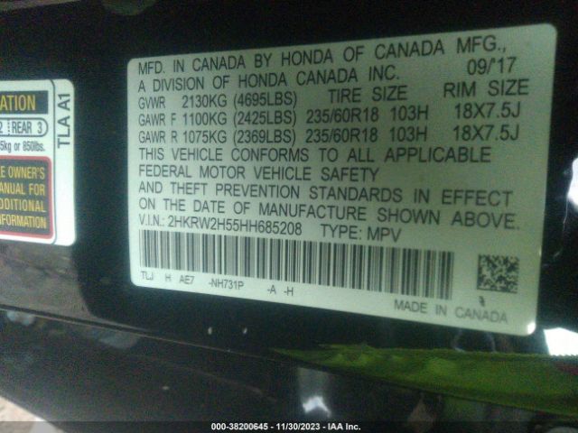 2HKRW2H55HH685208 Honda CR-V EX