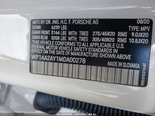 2021 PORSCHE CAYENNE WP1AA2AY1MDA00278 Photo 8