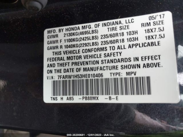 7FARW1H53HE010406 Honda CR-V EX