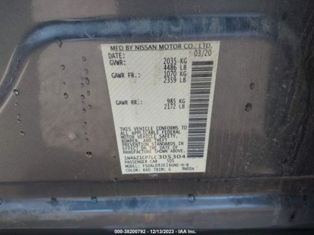1N4AZ1CP7LC305304 Nissan Leaf Sv 40 Kwh