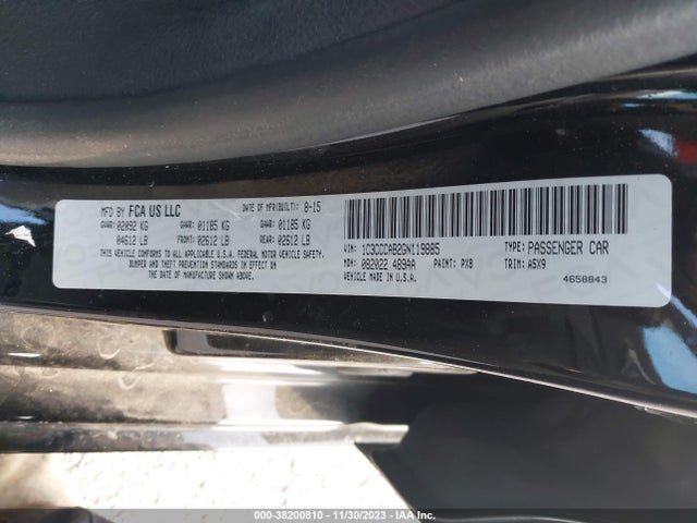 Chrysler 200 Limited 2016 1C3CCCAB2GN119885 Image 9