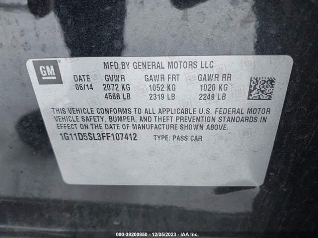 Chevrolet MALIBU 2LT 2015 1G11D5SL3FF107412 Image 9