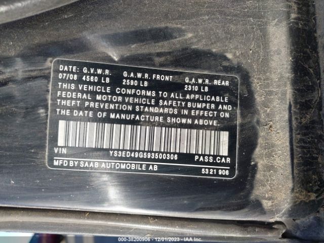 2009 SAAB 9-5 YS3ED49G593500306 Photo 8