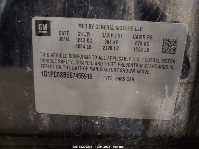 Chevrolet Cruze 1lt Auto 2014 1G1PC5SB5E7455919 Image 9