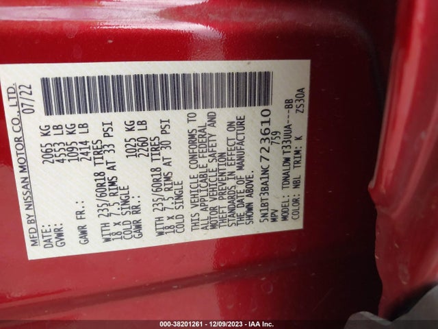 Nissan Rogue Sv Fwd 2022 5N1BT3BA1NC723610 Image 9