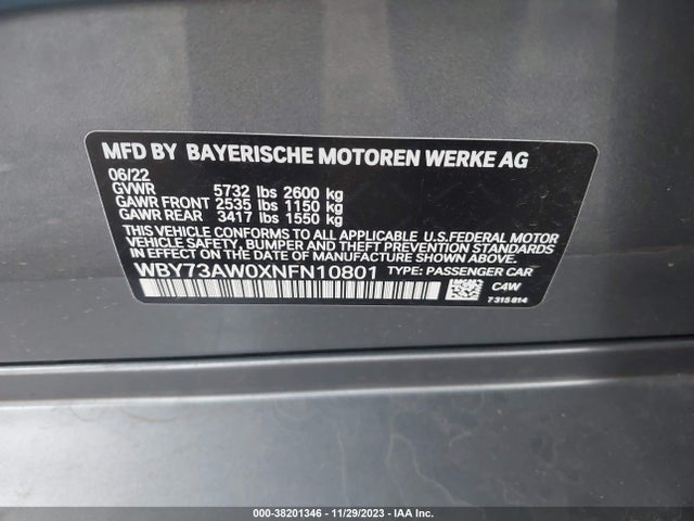 WBY73AW0XNFN10801 BMW I4 Edrive40