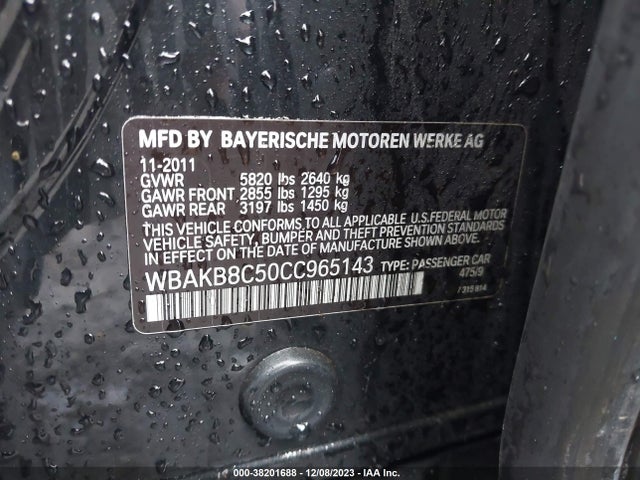 2012 BMW 750LI VIN: WBAKB8C50CC965143