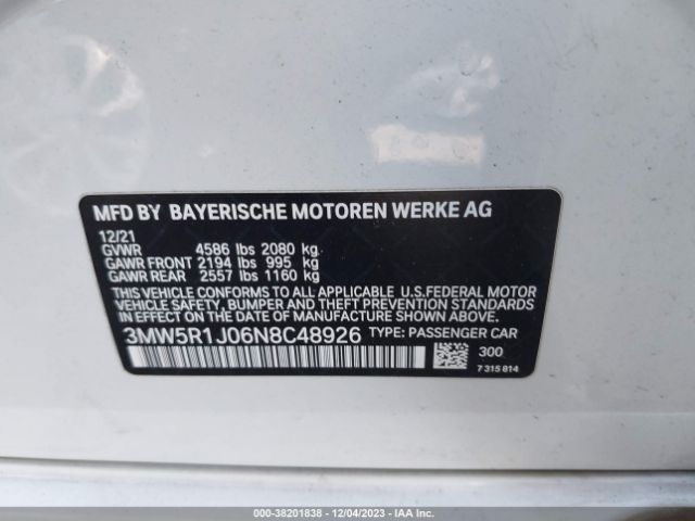 3MW5R1J06N8C48926 BMW 330I