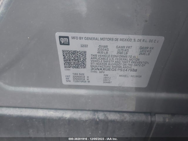 Chevrolet Equinox Awd Lt 2023 3GNAXUEG9PS147988 Image 9