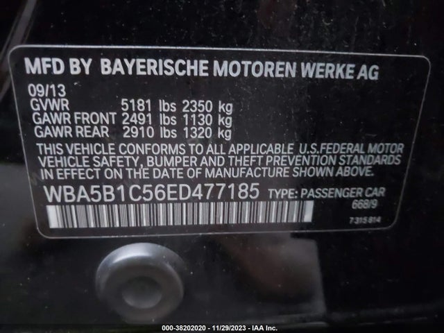 BMW 535i 2014 WBA5B1C56ED477185 Image 9