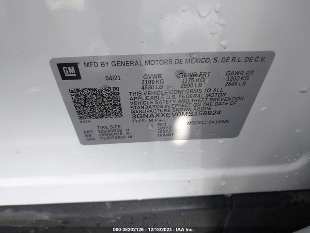 Chevrolet Equinox Awd Premier 2021 3GNAXXEV0MS158924 Image 9