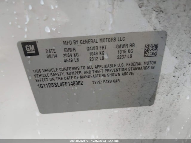 Chevrolet MALIBU 2LT 2015 1G11D5SL4FF148082 Image 9